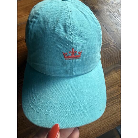 NWT Peter Millar baseball cap aqua blue and orange 100% cotton adjustable - Picture 1 of 6